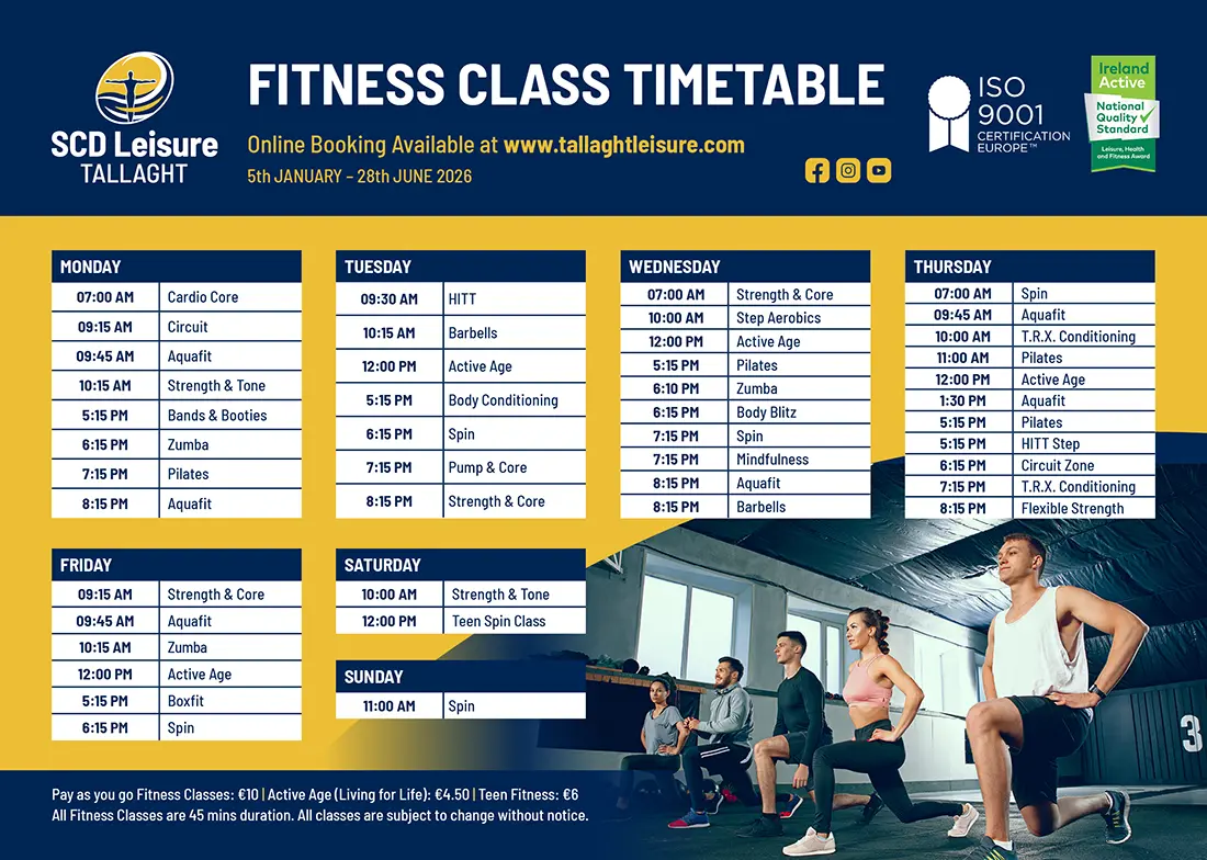 Tallaght Gym Timetable May 2026